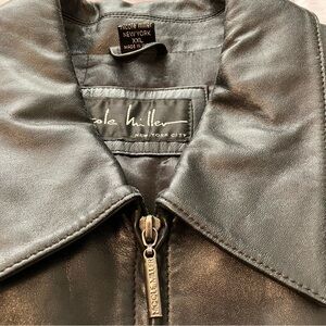 Nichole Miller New York City Leather Jacket - Black - XXL